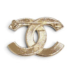 Chanel CC Logo Rhinestone Brooch Gold Black Glitter — view 3
