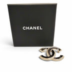 Chanel CC Logo Rhinestone Brooch Gold Black Glitter — view 2