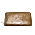 Louis Vuitton Vernis Zip Around Wallet Beige Gold