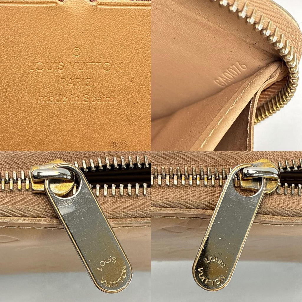 Louis Vuitton Vernis Zip Around Wallet Beige Gold — view 8