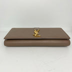 Saint Laurent Large Flap Wallet YSL Line Beige — view 4