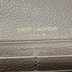 Saint Laurent Large Flap Wallet YSL Line Beige — view 8
