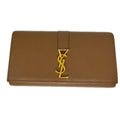 Saint Laurent Large Flap Wallet YSL Line Beige