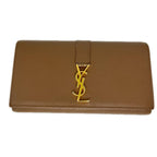 Saint Laurent Large Flap Wallet YSL Line Beige