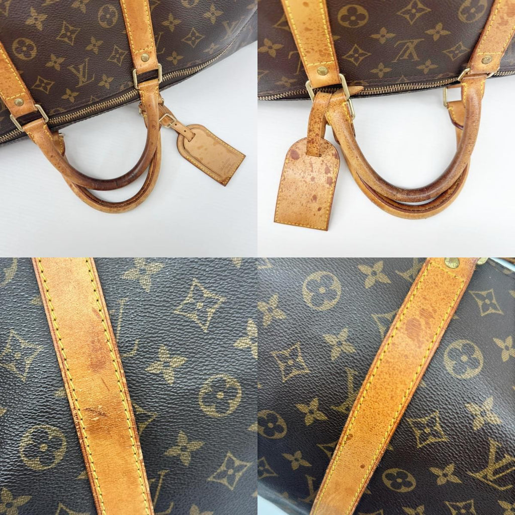 Louis Vuitton Boston Bag Monogram Keepall Bandouliere 50 Vachetta Leather — view 7