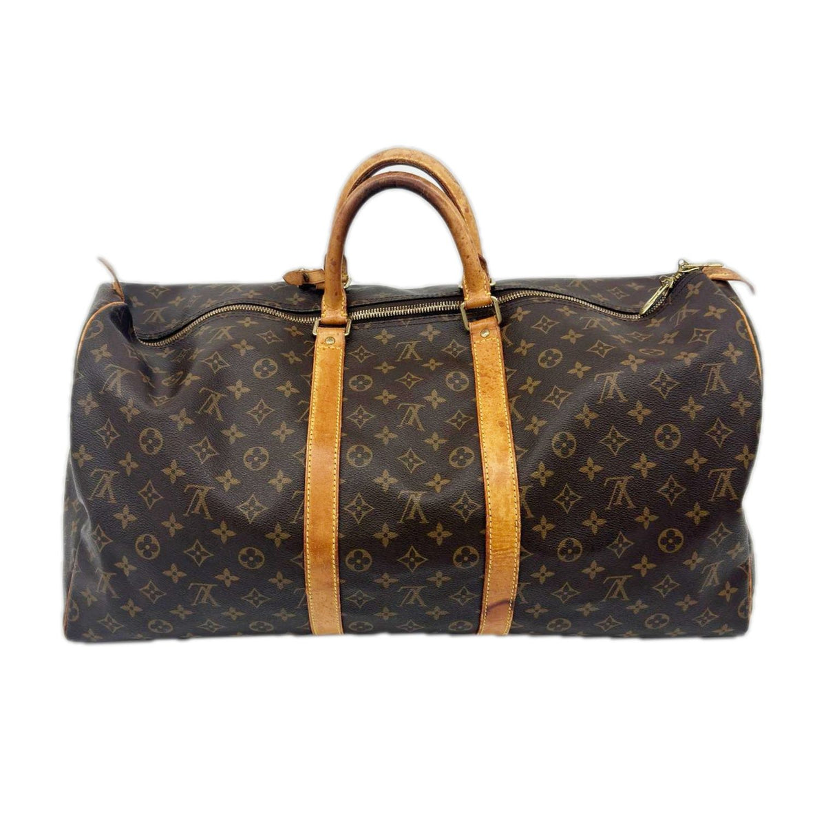 Louis Vuitton Boston Bag Monogram Keepall Bandouliere 50 Vachetta Leather — view 2