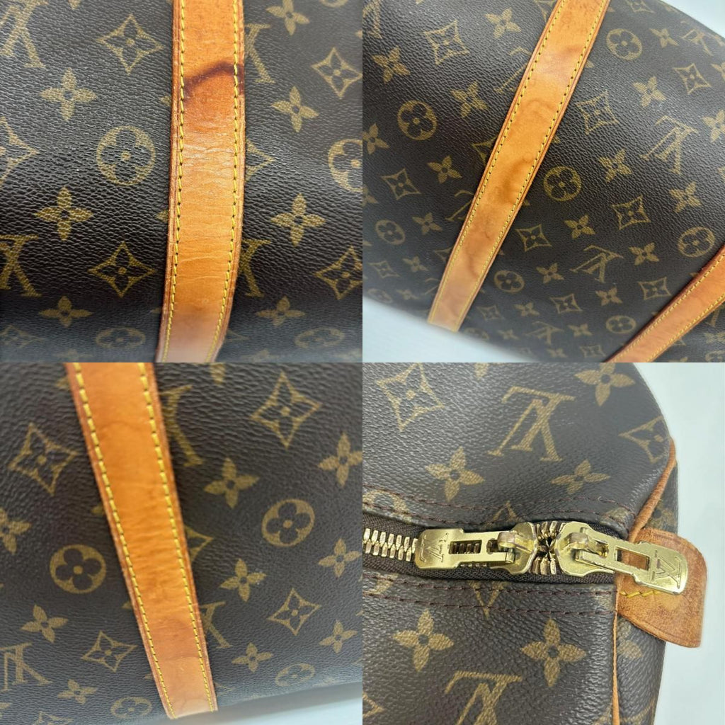 Louis Vuitton Boston Bag Monogram Keepall Bandouliere 50 Vachetta Leather — view 8