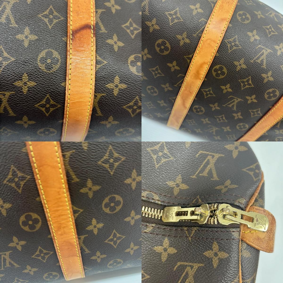 Louis Vuitton Boston Bag Monogram Keepall Bandouliere 50 Vachetta Leather — view 8