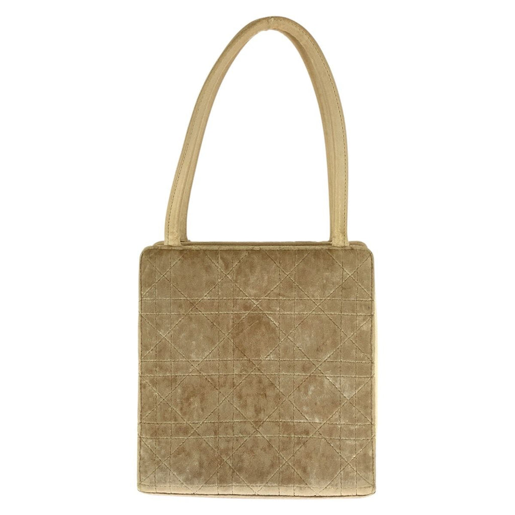 Dior Velvet Cannage Handbag Beige Silver — view 2