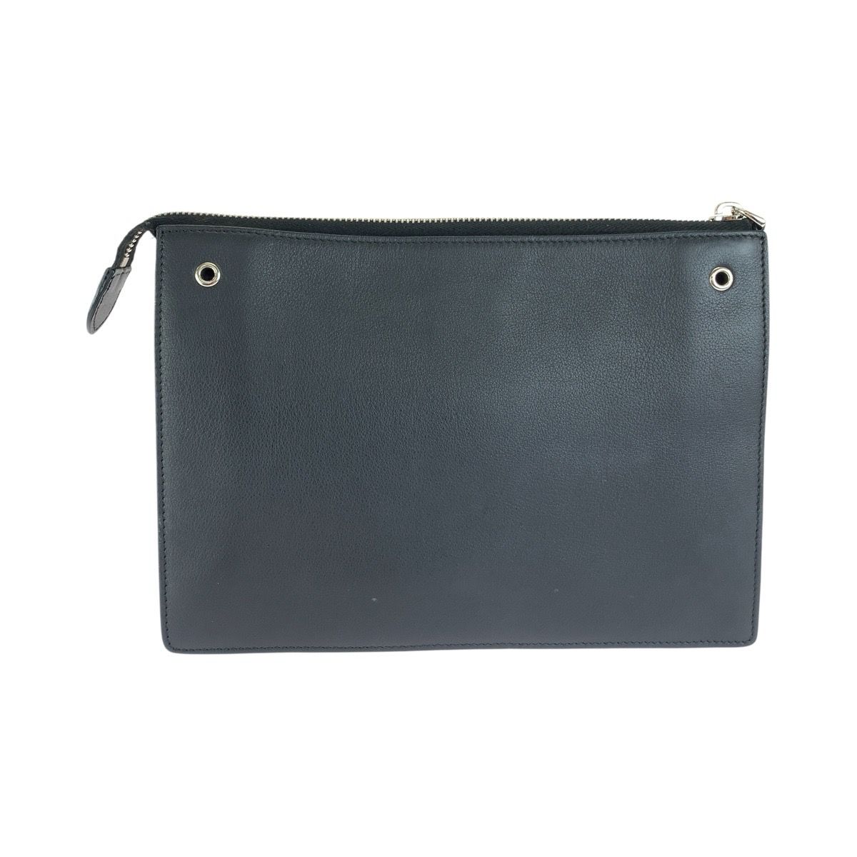 Fendi Toujours Clutch Black Silver Leather — view 2