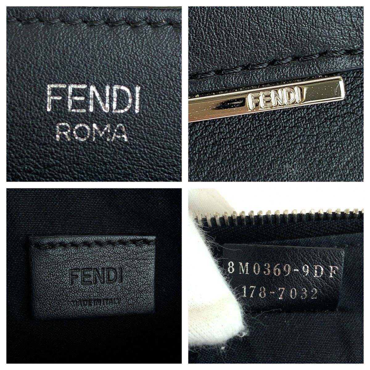 Fendi Toujours Clutch Black Silver Leather — view 4