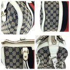 Gucci Sherry Line 2-Way Shoulder Bag Navy Multicolor Canvas Leather — view 5