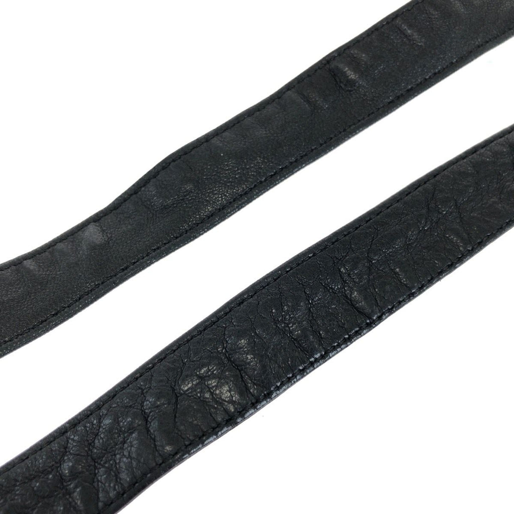 Chanel Ribbon & Chain Belt CC Logo Black Gold Leather Plated — view 4