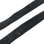 Chanel Ribbon & Chain Belt CC Logo Black Gold Leather Plated — view 4
