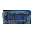 Loewe Maze Zip Around Wallet Blue Navy Silver Leather — view 2