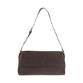 Fendi Shoulder Bag Brown Silver Fabric Leather