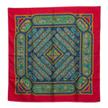 Hermes Carre 90 Karamdan Qalamdan Scarf Large Red Multicolor Silk