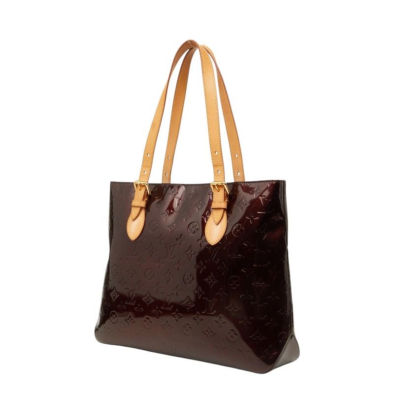 Louis Vuitton Monogram Vernis Brentwood Tote Shoulder Bag Wine Red Brown Patent — view 2