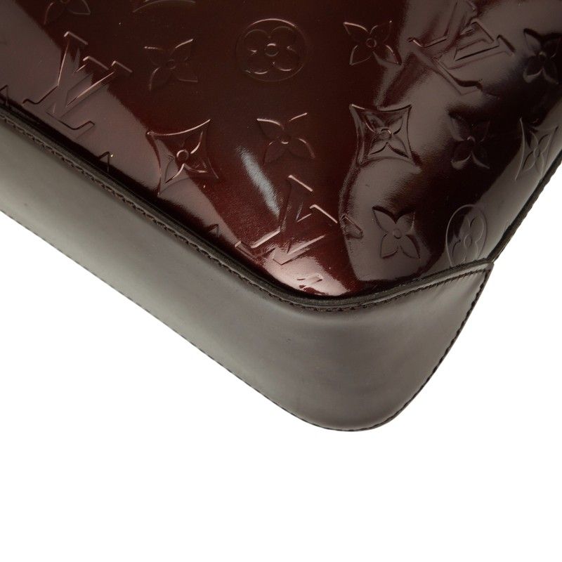 Louis Vuitton Monogram Vernis Brentwood Tote Shoulder Bag Wine Red Brown Patent — view 6