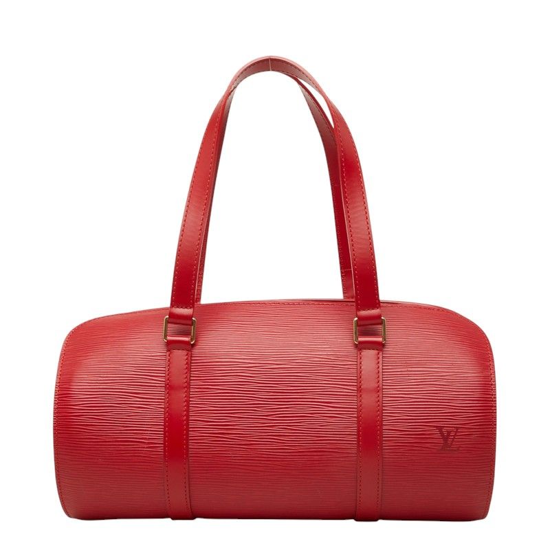 Louis Vuitton Epi Soufflot Handbag Castilian Red Leather