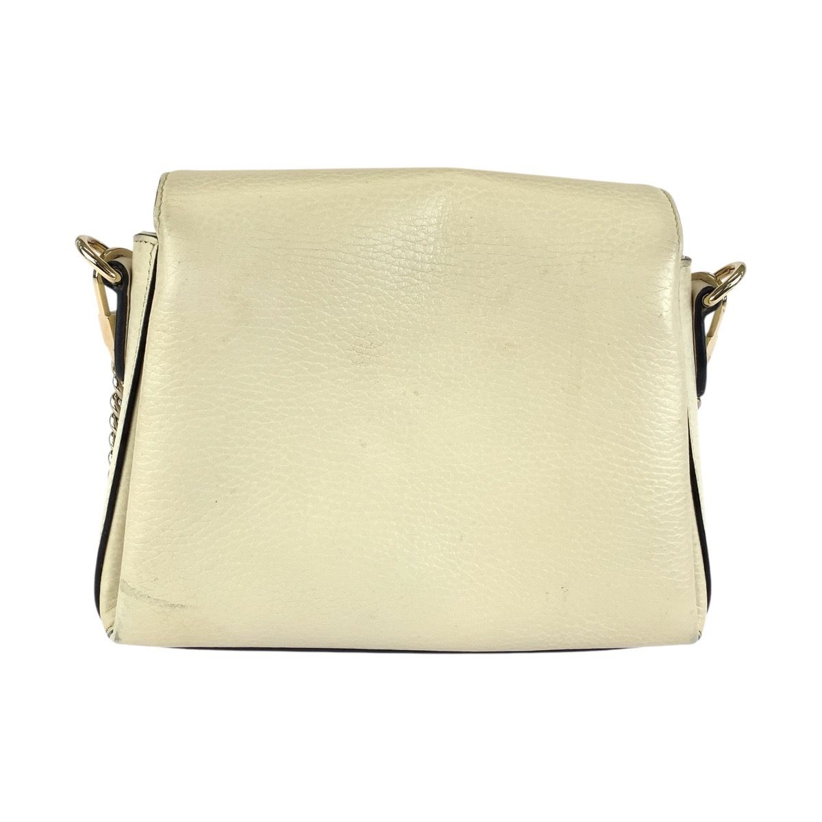 Gucci Interlocking G Chain Shoulder Bag White Ivory Gold Leather — view 2