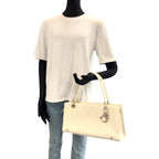 Dior Lady Cannage Shoulder Bag White Cream Silver Leather — view 8