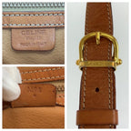 Celine Macadam Shoulder Bag Pochette Brown Gold Leather — view 3