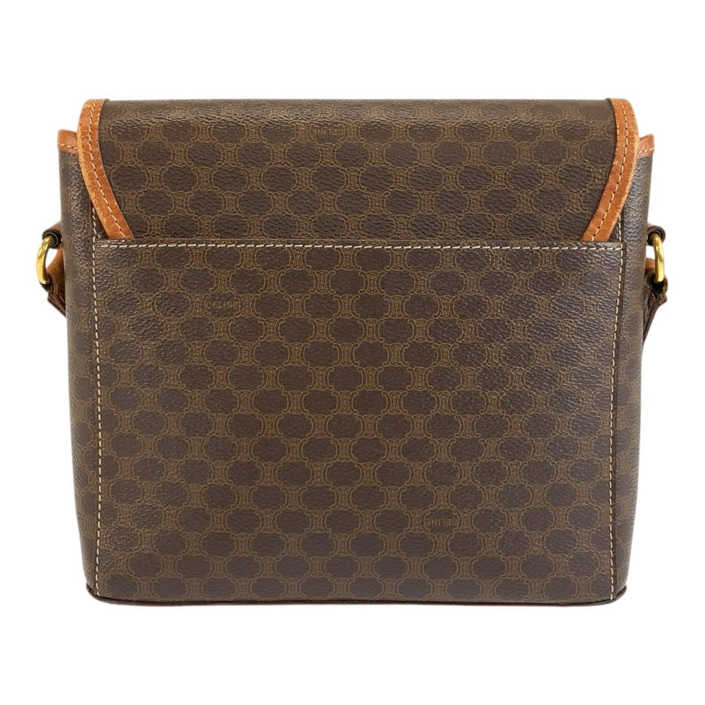Celine Macadam Shoulder Bag Pochette Brown Gold Leather — view 2