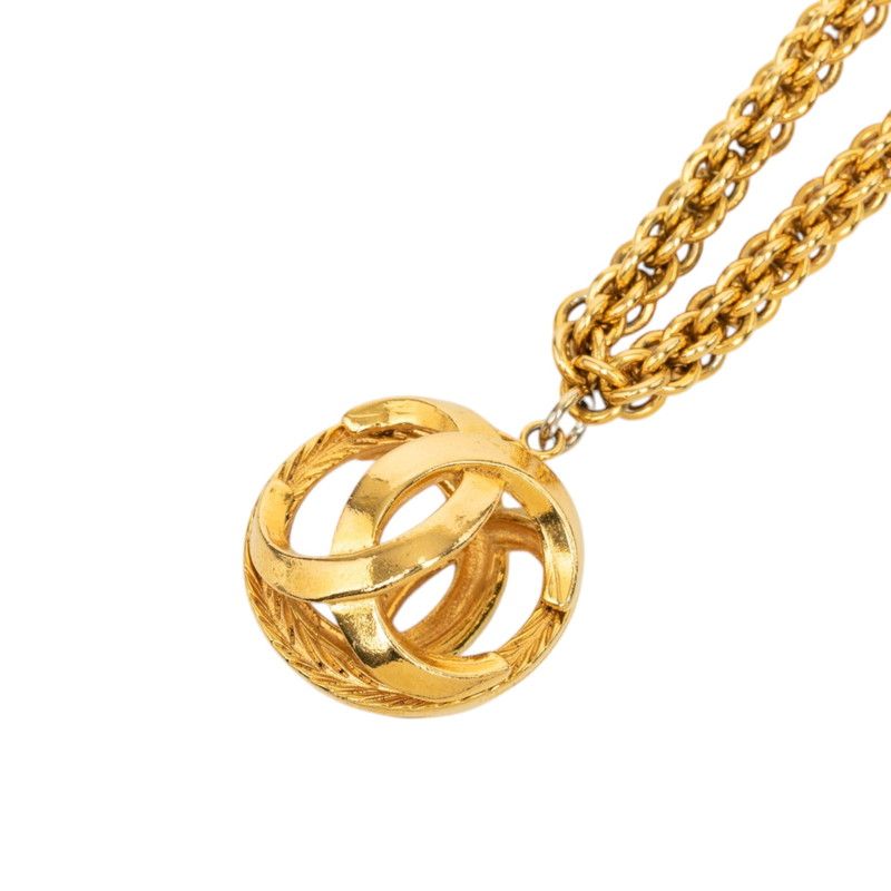Chanel CC Logo Vintage Chain Necklace Gold Plated