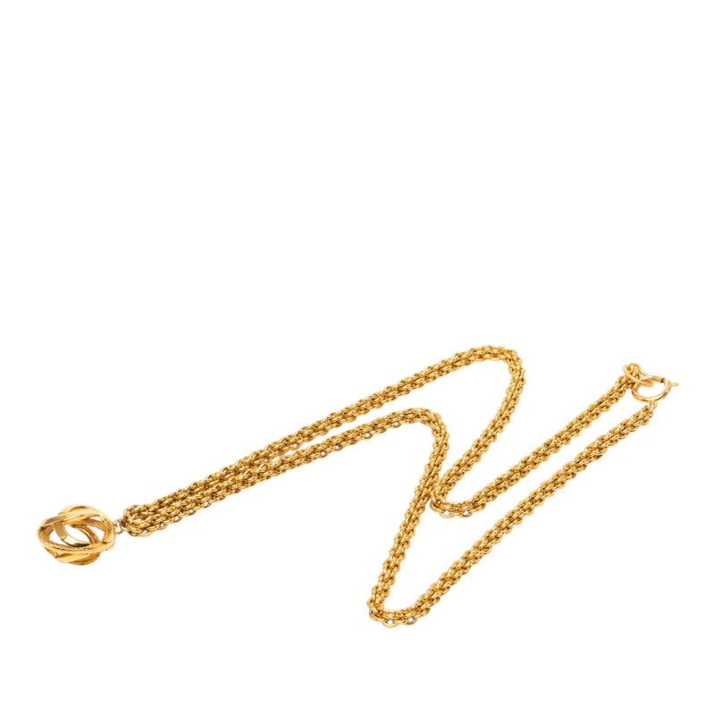 Chanel CC Logo Vintage Chain Necklace Gold Plated — view 2