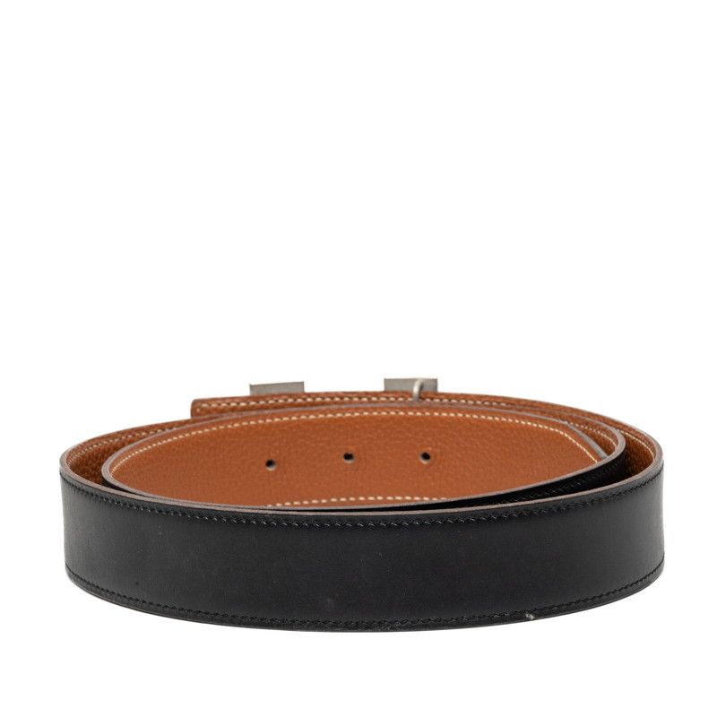 Hermes Constance H Belt Black Brown Silver Box Calf Togo — view 3