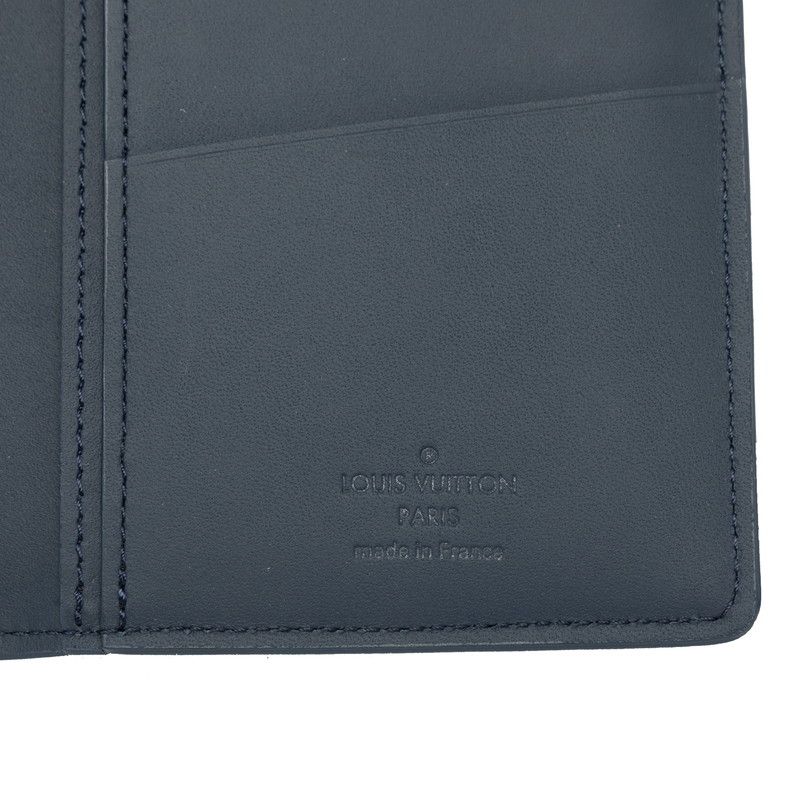 Louis Vuitton Aerogram Portefeuille Brazza NM Wallet Marine Navy Leather — view 6