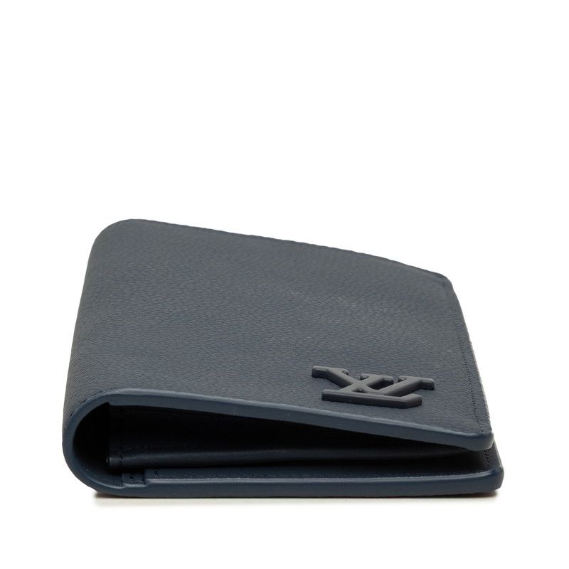 Louis Vuitton Aerogram Portefeuille Brazza NM Wallet Marine Navy Leather — view 3