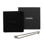 Chanel CC Logo Chain Necklace Silver Metal Rhinestone — view 6