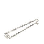 Chanel CC Logo Chain Necklace Silver Metal Rhinestone — view 4