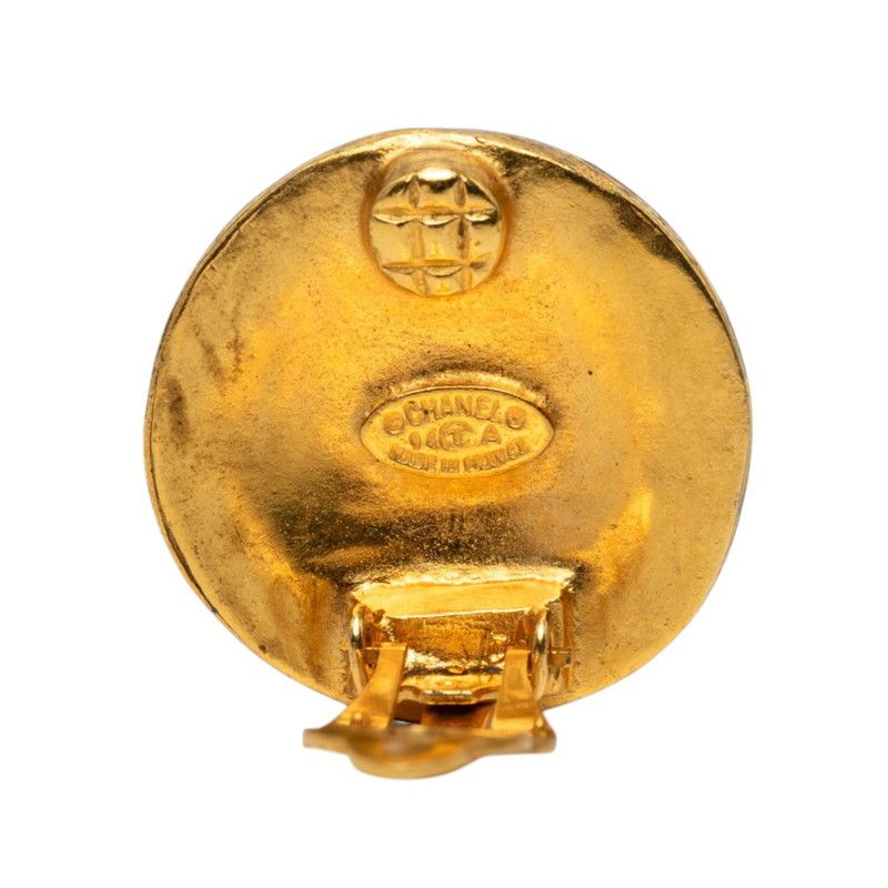Chanel CC Logo Vintage Earrings 94A Gold Plated — view 3