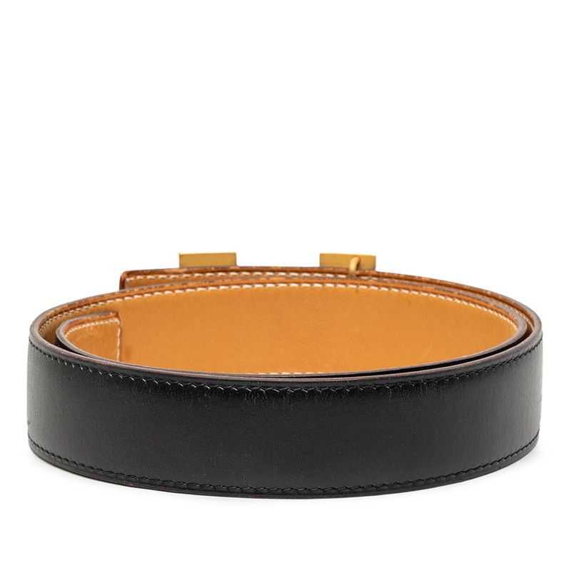 Hermes Constance Reversible Belt Black Gold Leather — view 3