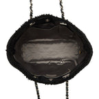 Chanel CC Logo Patent Toilette Chain Tote Shoulder Bag Black Silver Leather — view 8