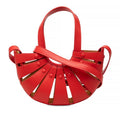 Bottega Veneta the Shell Shoulder Bag Drawstring Red Leather