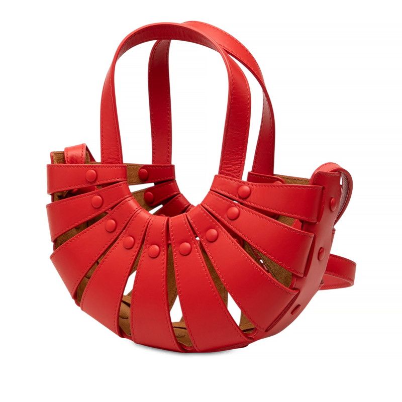 Bottega Veneta the Shell Shoulder Bag Drawstring Red Leather — view 2