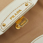 Prada 2-Way Shoulder Bag Beige White Canvas Leather — view 8