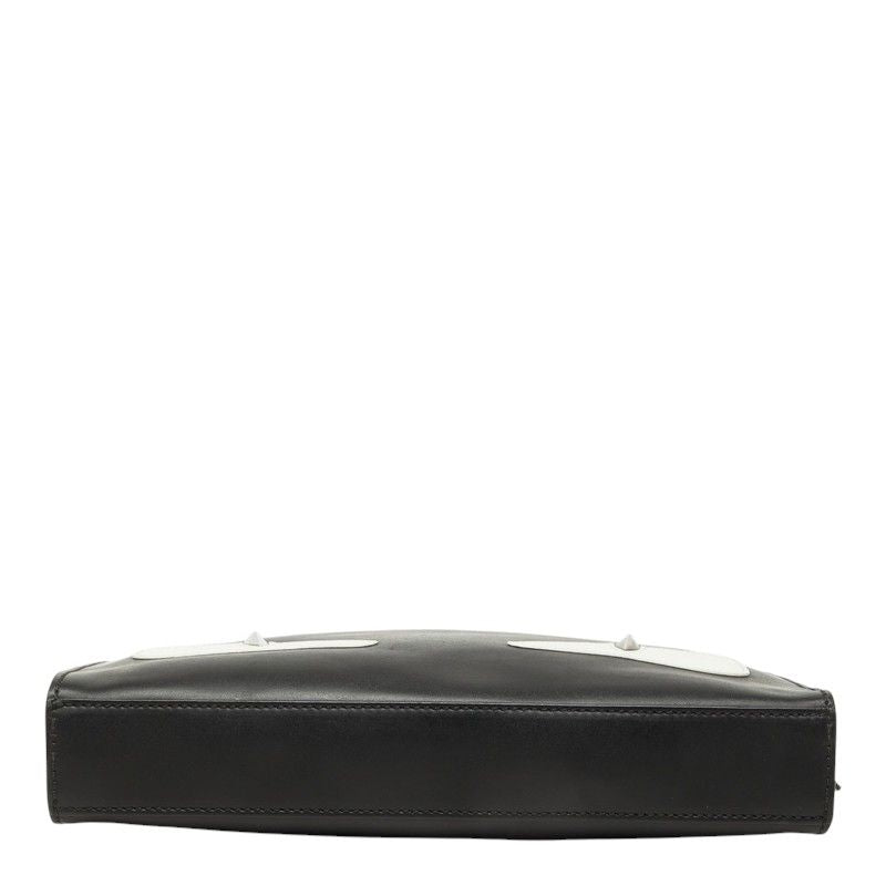 Fendi Bugs Monster Clutch Pouch Black Leather — view 3