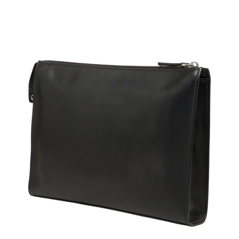 Fendi Bugs Monster Clutch Pouch Black Leather — view 2