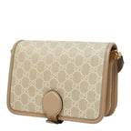 Gucci GG Supreme Crossbody Shoulder Bag Beige Leather — view 2