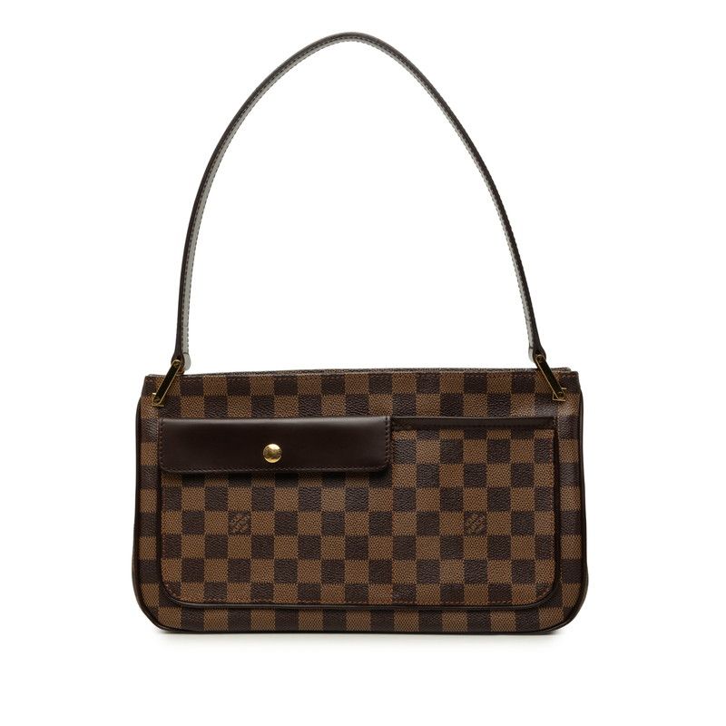 Louis Vuitton Damier Aubagne Bag Brown Leather