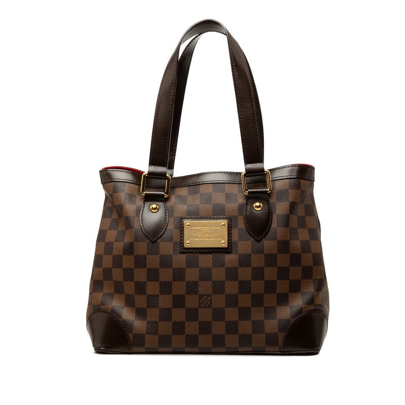 Louis Vuitton Damier Hampstead PM Tote Bag Ebene Brown Leather