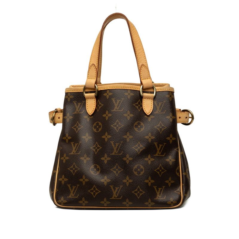 Louis Vuitton Monogram Batignolles Tote Bag Brown Leather