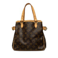 Louis Vuitton Monogram Batignolles Tote Bag Brown Leather