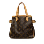 Louis Vuitton Monogram Batignolles Tote Bag Brown Leather