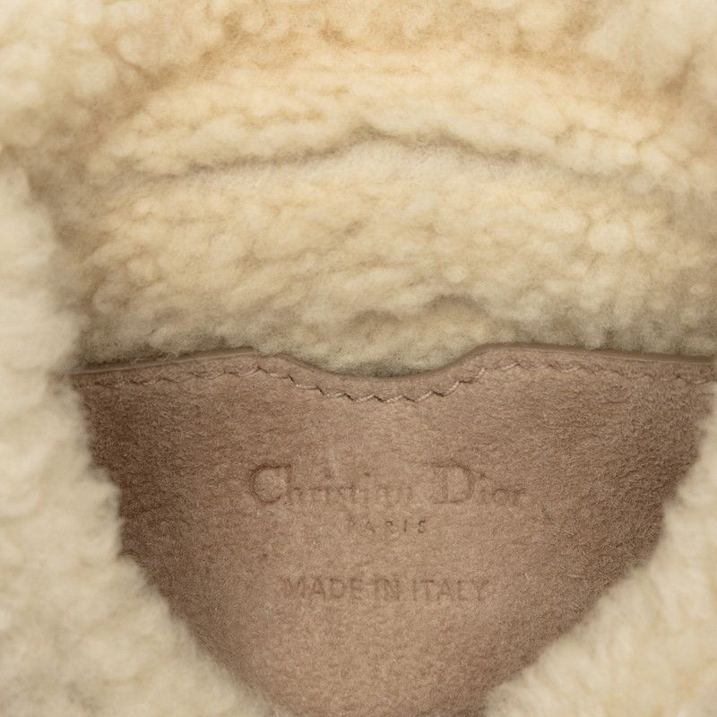 Dior Bobby Crossbody Shoulder Bag Beige Suede Shearling — view 5
